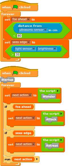 The main part of the Sumo Robot Script