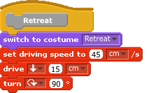 Sumo robot "Retreat" Function