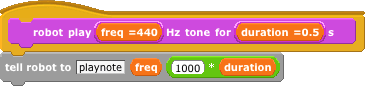 "robot play tone" procedure