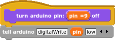 "tell arduino pin off" procedure