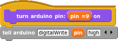 "tell arduino pin on" procedure